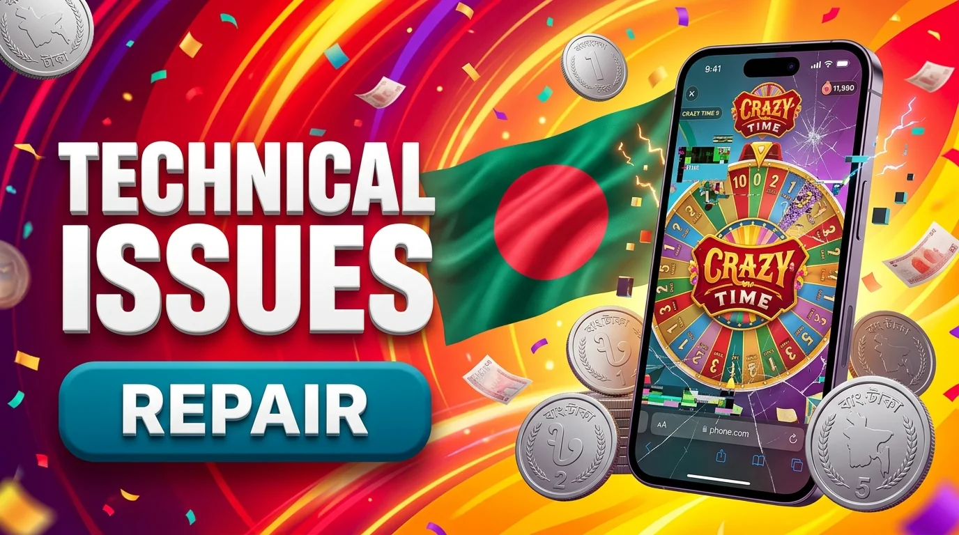 Technical problems in Crazy Time and ways to resolve them